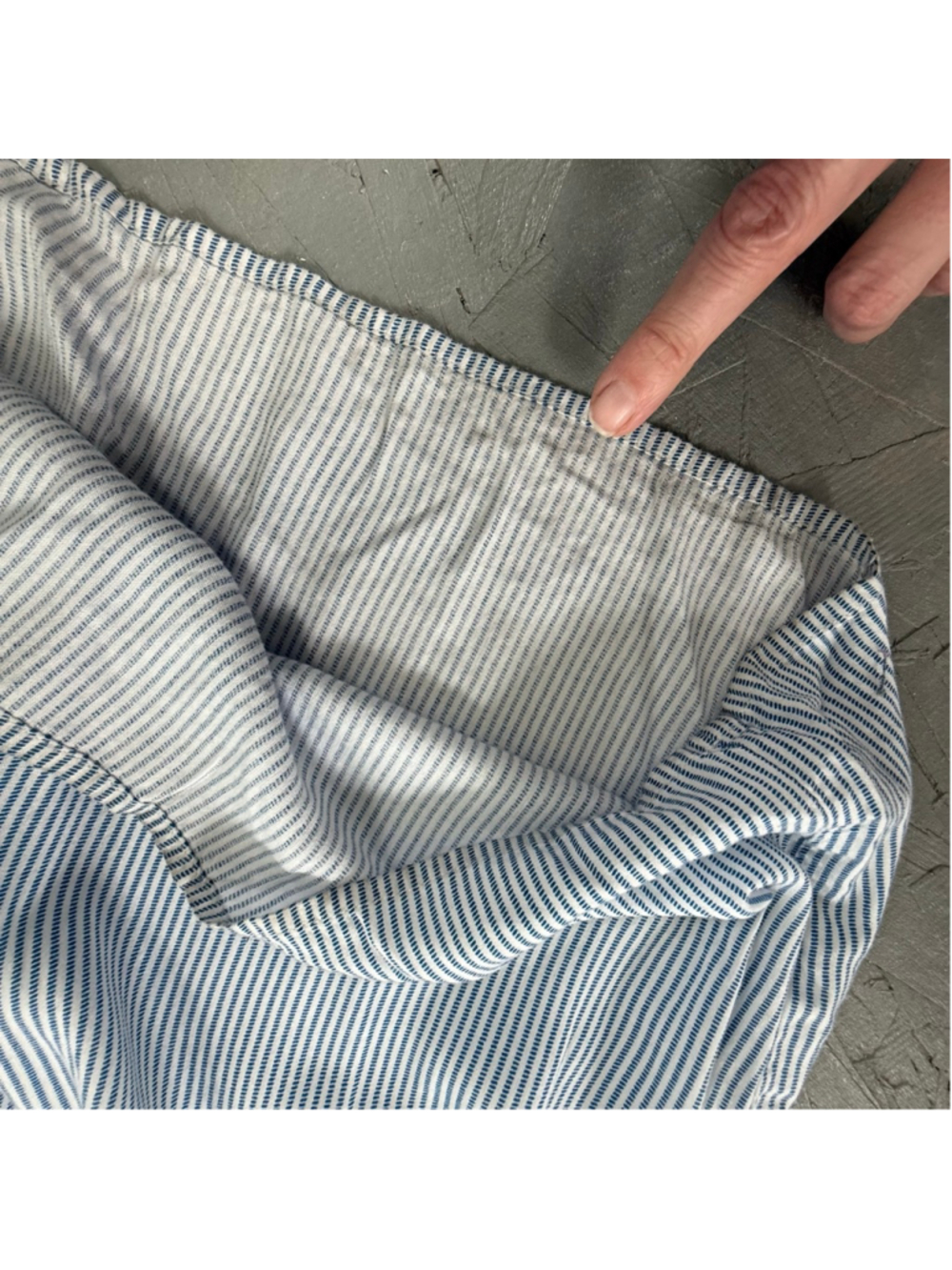 Japna Blue White Striped Smocked Wide Leg Jumpsuit Small - Picture 8 of 8